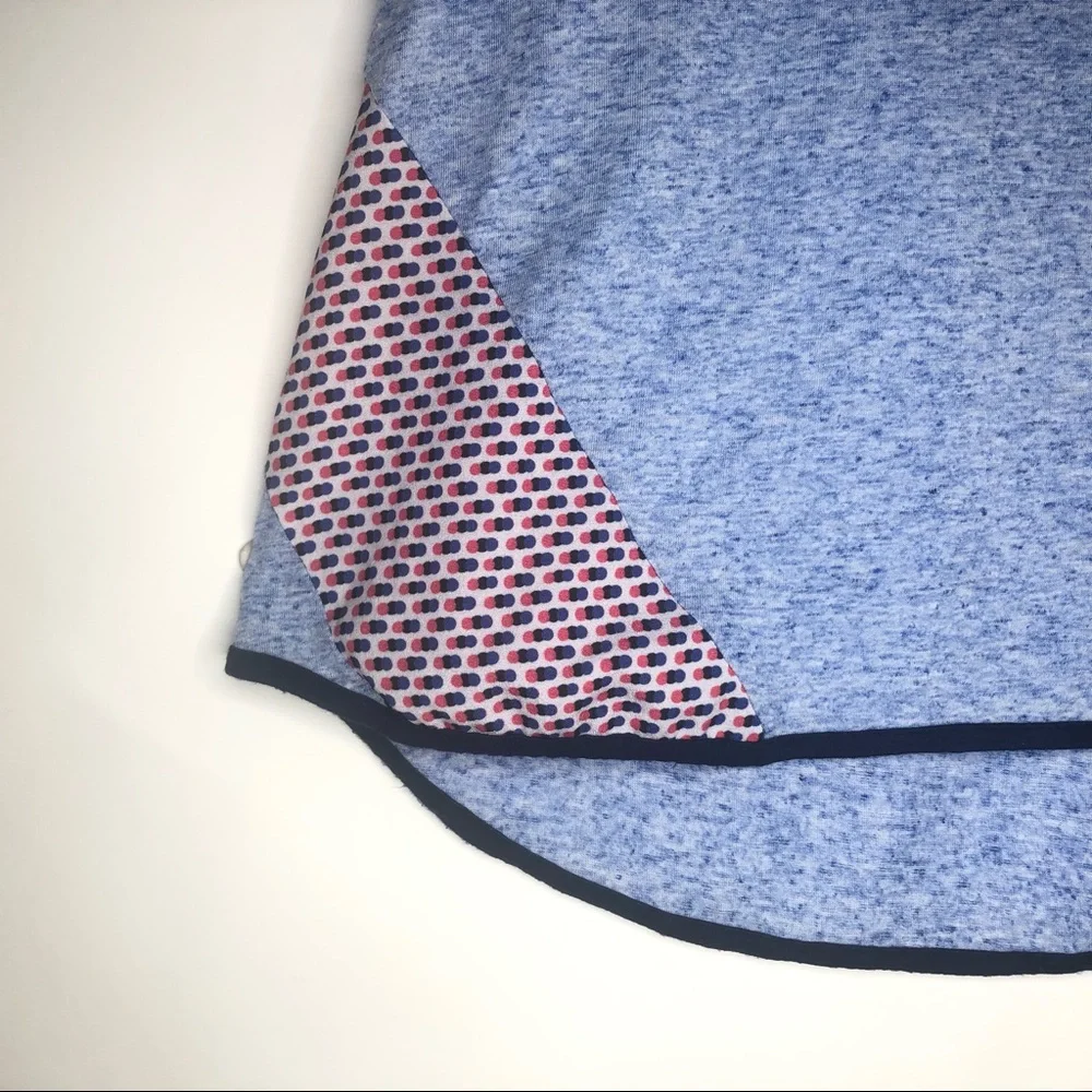 PLEIONY sleeveless tank top blue with blocks of polka dots M - Picture 4 of 10